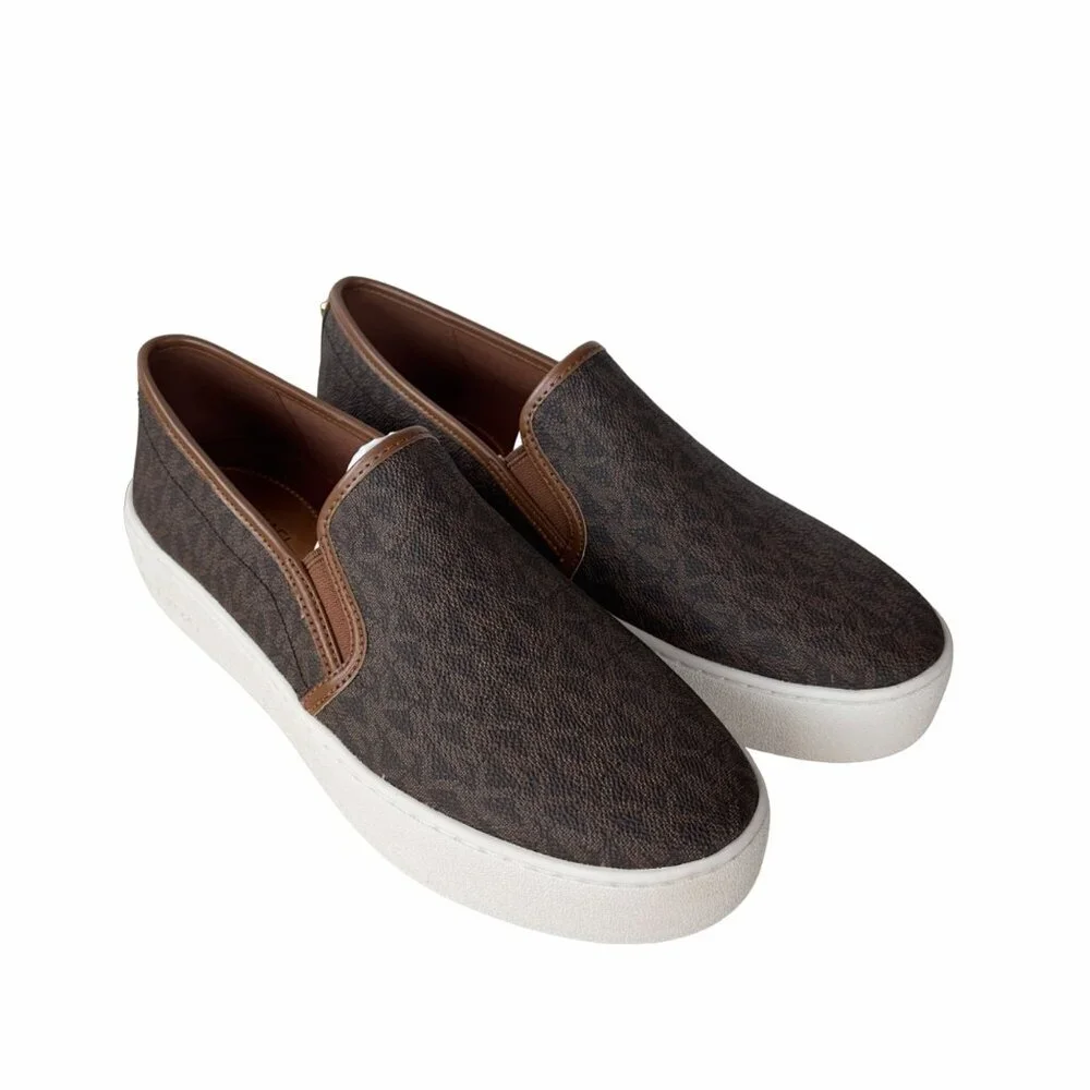 ⭐Michael Kors Teddi Slip On Size 8 Womens Platform Shoes Casual Sneakers Brown⭐_11